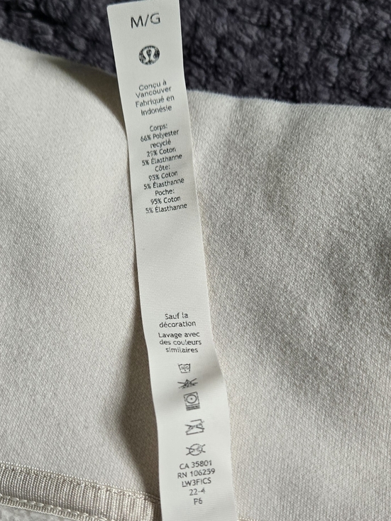 Lululemon Scuba Oversized Half-Zip Hoodie Bone White M/L Fleece Pullover Jacket - Picture 10 of 16